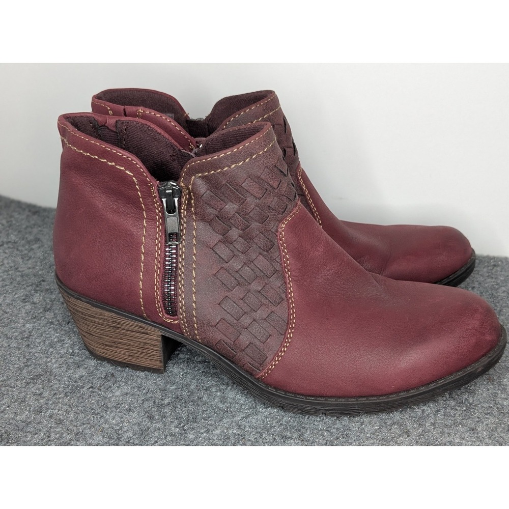 EARTH ORIGINS Oakland Alexis Burgundy Leather Ankle Boots Women's Size 8